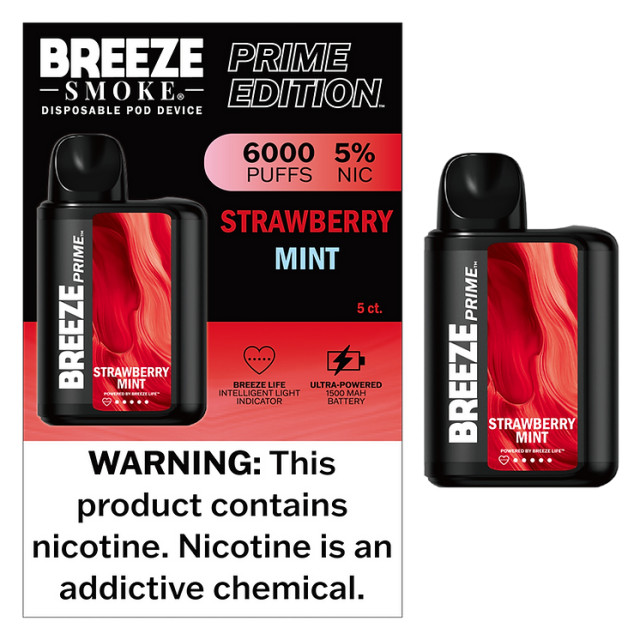 Breeze Smoke Prime Edition: An In-Depth Look at the 10ml Disposable Vape with 5% Nicotine and 6000 Puffs